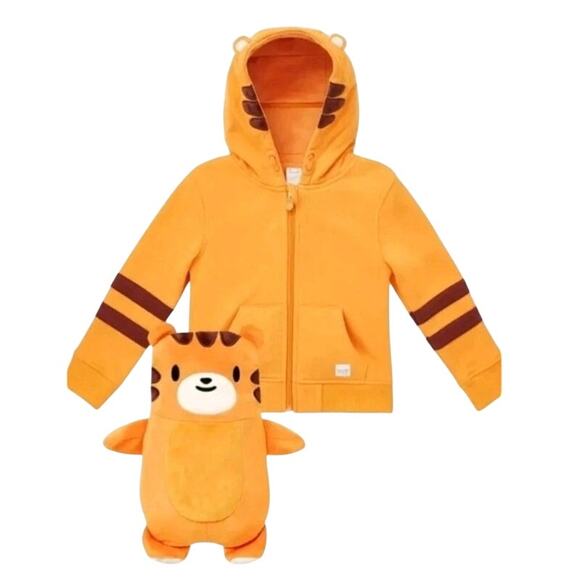 Cubcoats Tiger orange Transforming Hoodie to Plush Stuffed Animal kids 6/7 nwt - Picture 1 of 5